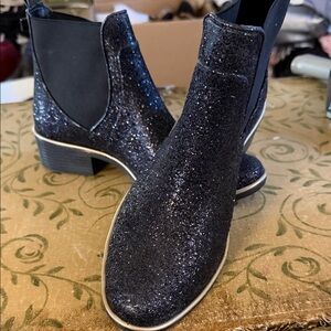 RARE Kate Spade Sparkling Dark Navy Ankle Boots